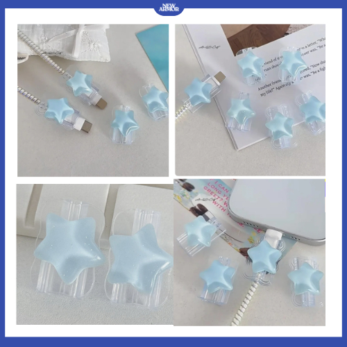 Pelindung Ujung Kabel Charger Universal Transparan | TPU Lentur Anti Patah | Cover Kabel Data USB | 