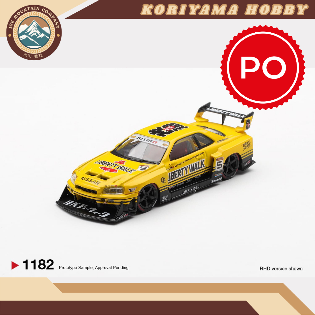 Mini GT 1182 Nissan LB-ER34 Super Silhouette SKYLINE Sport Yellow Box/Blister packaging MiniGT