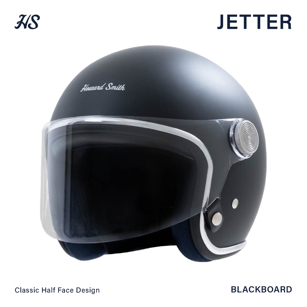 Howard Smith Jetter Retro Helm Half Face - Blackboard