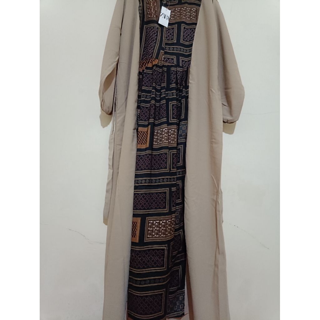 gamis midi kombinasi warna coksu New