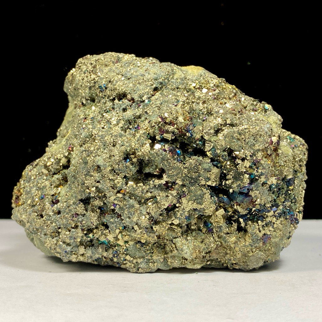 560Gr Natural Pyrite with Chalcopyrite Crystal - Batu Koleksi Chalcopyrite and Pyrite Peacock - Bong