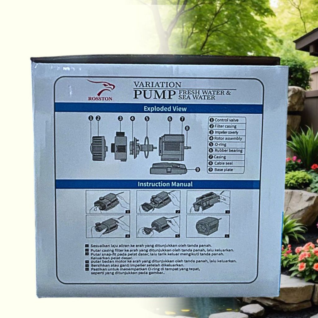 ROSSTON JTP 9000 / 10000 / 12000 / 16000 POMPA KOLAM AQUARIUM HIDROPONIK FRESS & SEA WATER