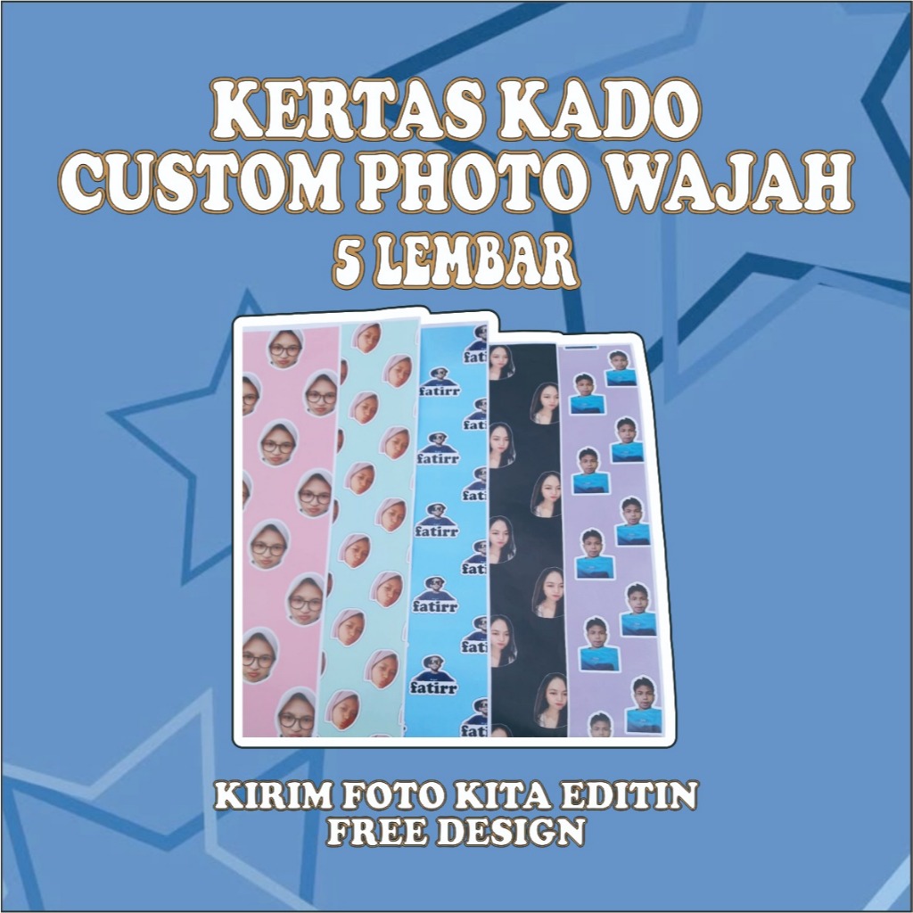 Kertas Kado aesthetic 5PCS  / KERTAS KADO CUSTOM  / KERTAS KADO CUSTOM termurah kertas kado ukuran A