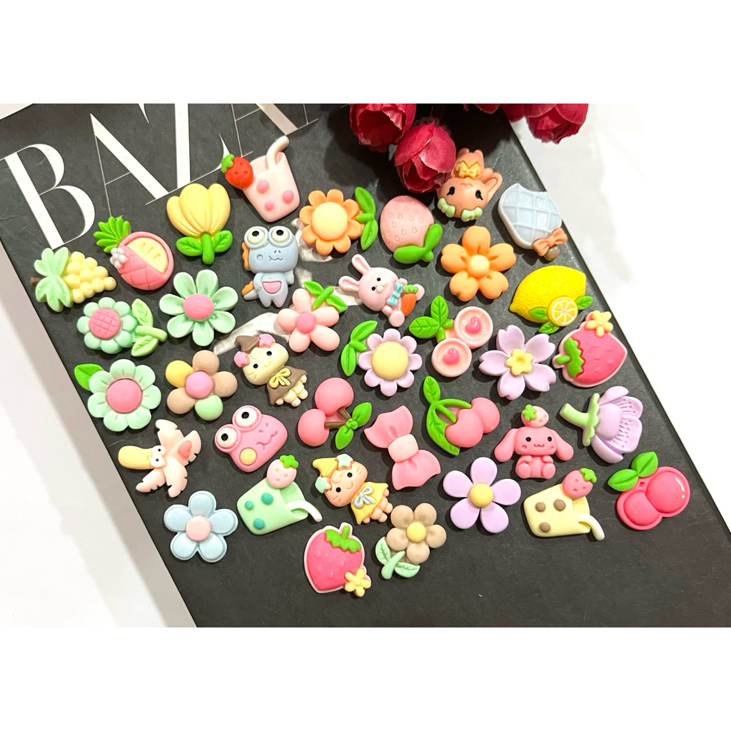 clay/resin campur campur is 100 pcs