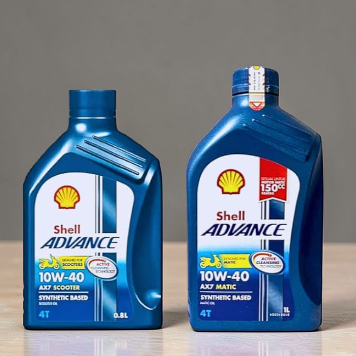Oli Mesin 100% Original SHELL ADVANCE SCOOTER AX7 MATIC [ 10W-40 ] 4T 800ml & 1000ml Mesin Sepeda Mo