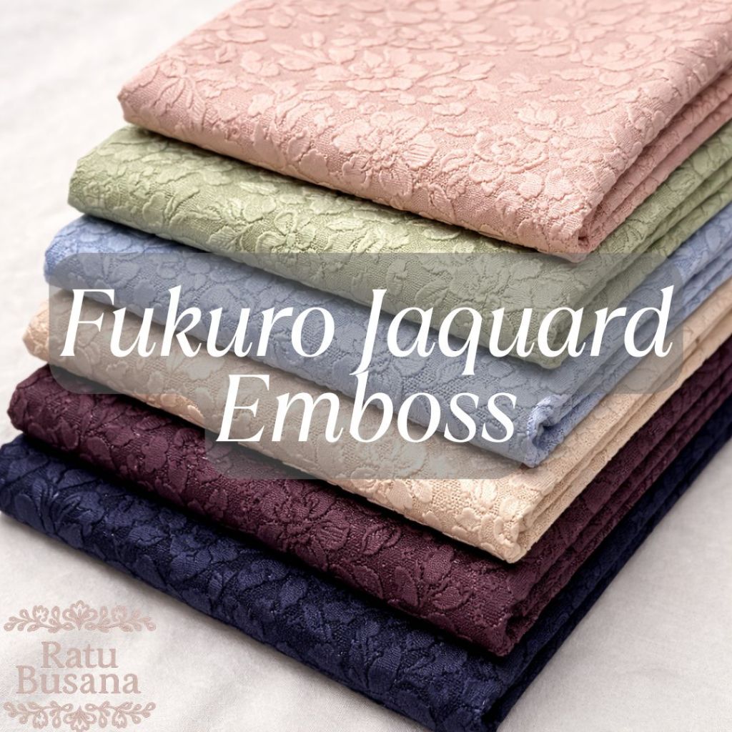 Kain Jaguard Fukuro Emboss 100% Super Kain Kebaya Janggan