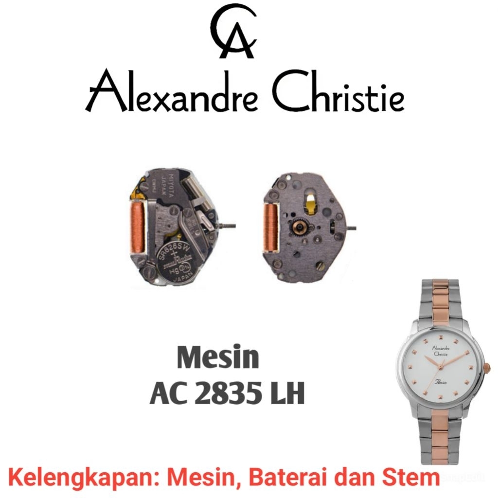 Mesin Original untuk Jam Tangan Alexandre Christie Type AC 2835 LH