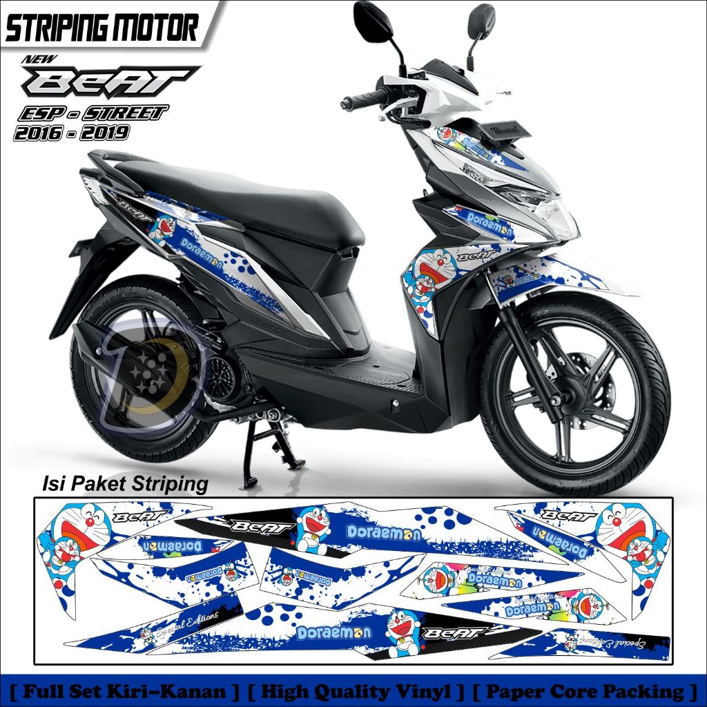 Stiker Motor Esp 2016 2019 Striping Lis Honda Beat Street Stiker Variasi Beat Esp Doraemon