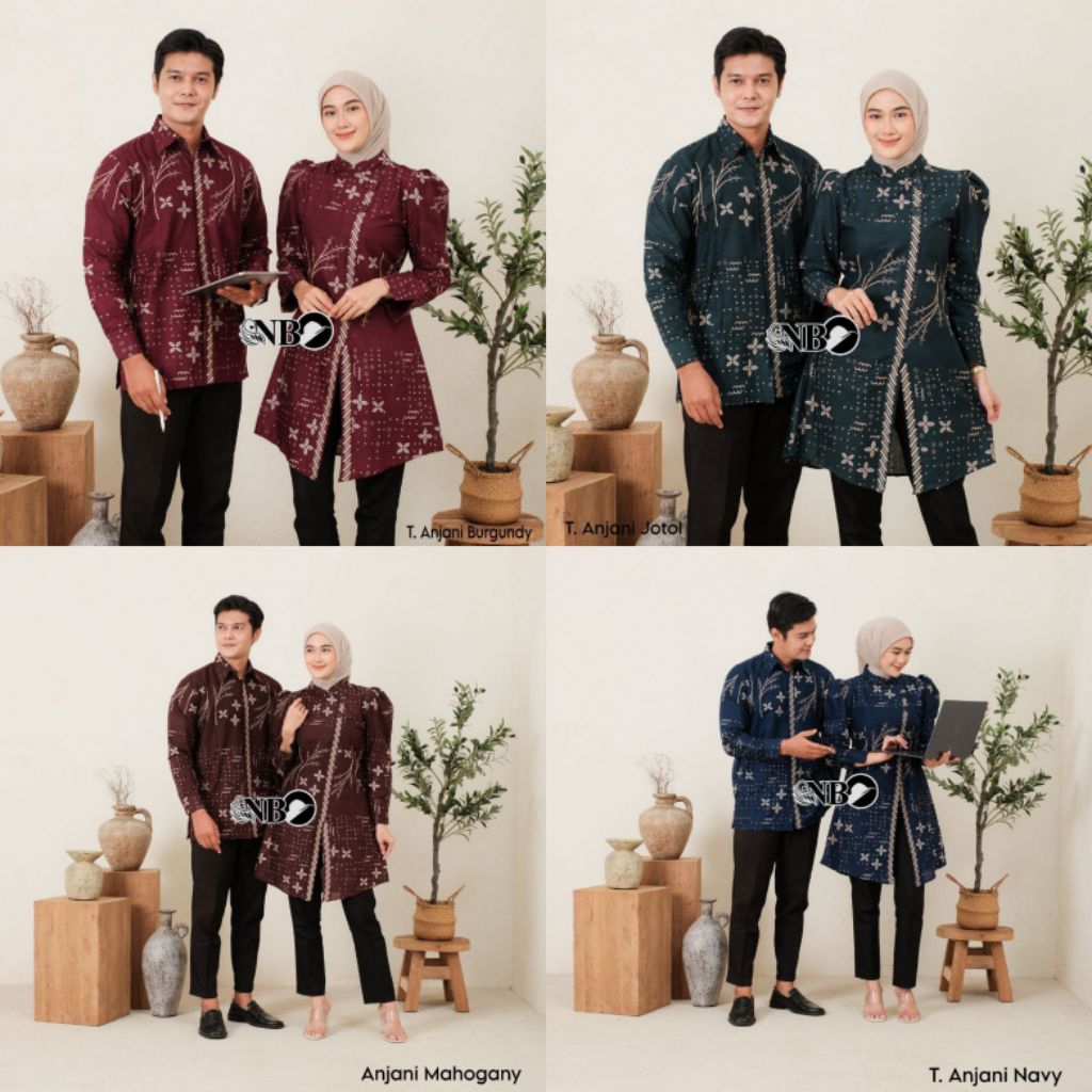 COUPLE BATIK ATASAN LENGAN PANJANG/Couple batik tunik/kemeja pria lengan panjang M L XL