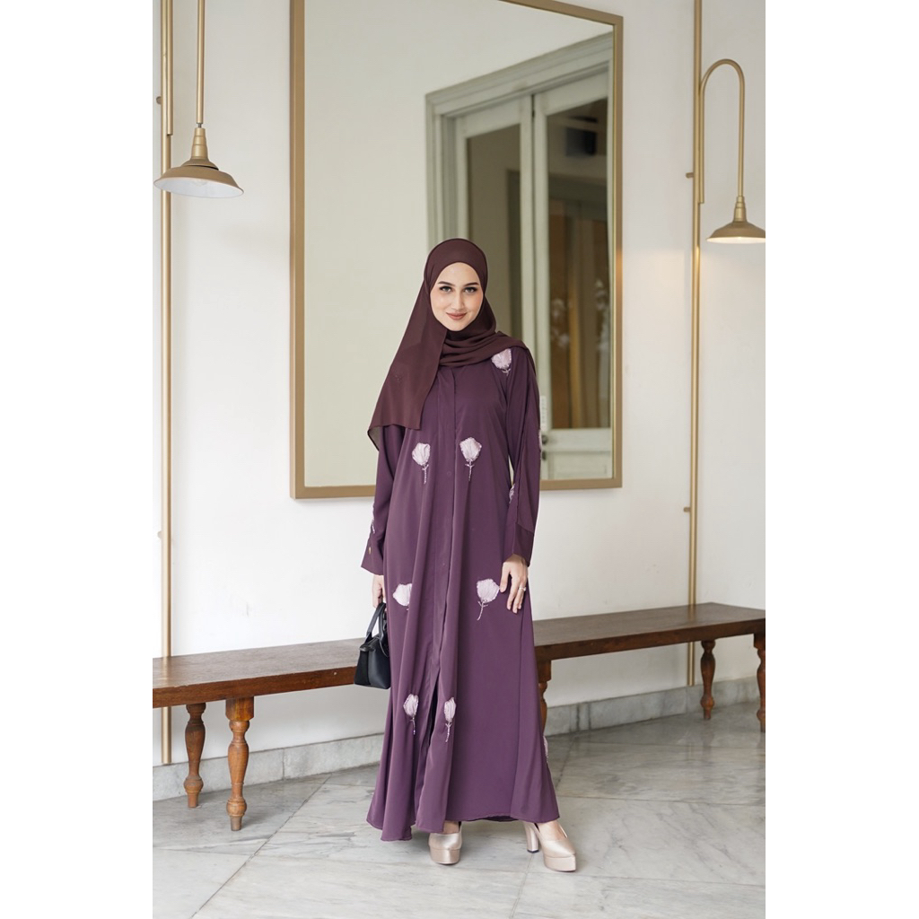 Nurasagaf - Samyah abaya gamis mewah hitam elegant pesta umroh syar’i