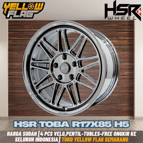 Velg HSR Toba 17 Black Chrome Untuk Innova Reborn Rush Terios HRV BRV CRV Civic Vleg Mobil Ring 17