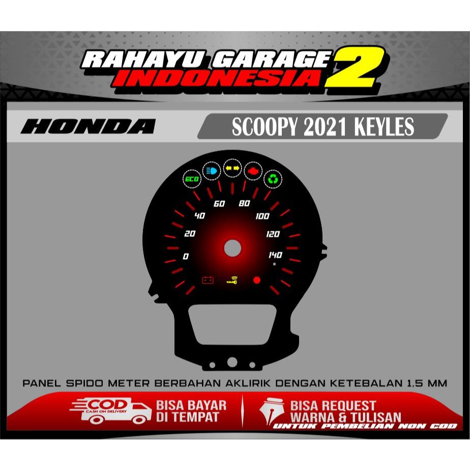 PAPAN SPEEDOMETER CUSTOM HONDA SCOOPY 2021-2023 KEYLEES