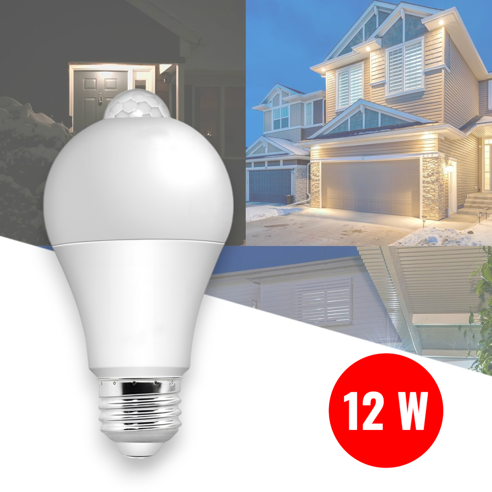 Lampu Sensor Gerak ExLED 12W Warm White E27 - Lampu Otomatis Pintar Anti Maling Untuk Teras & Tangga