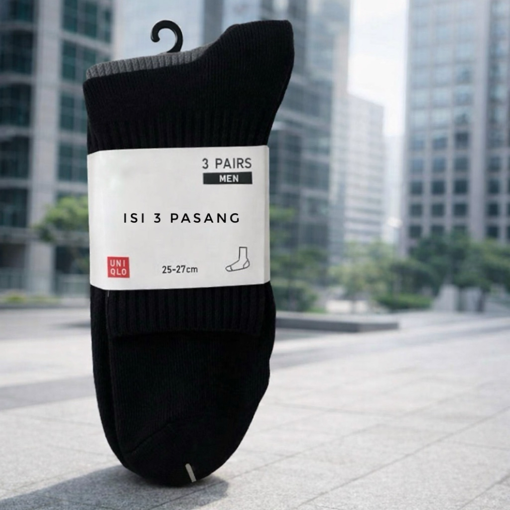 Kaos Kaki Pria Uniqlo Original Import Jepang - Isi 3 Pasang