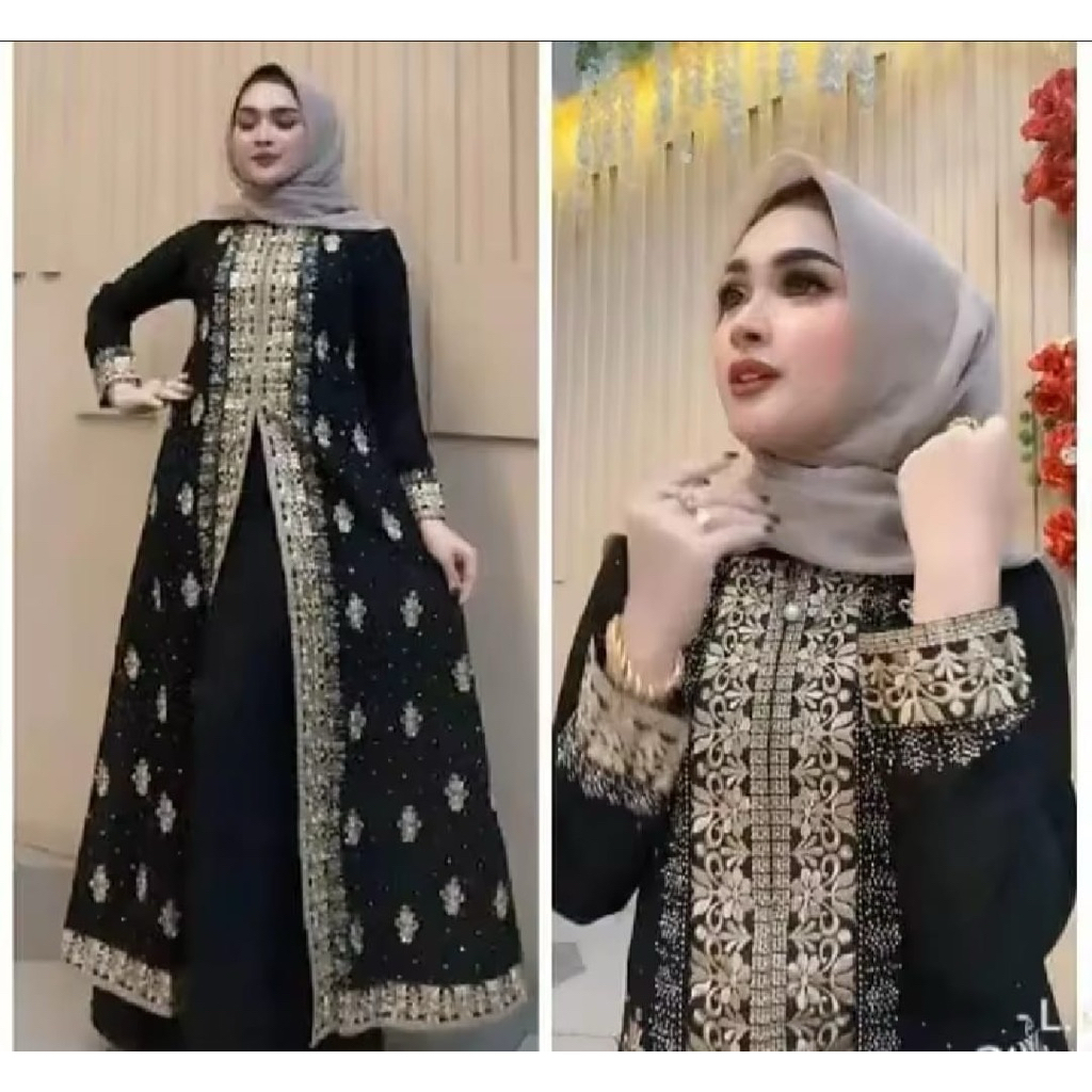 Zifa Fashion || Cod || Ismi Dress Abaya || Arabian Dress Sultan || Gamis Arab Terbaru Mewah Elegan K