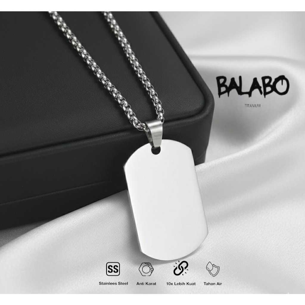 BALABO Kalung ARMY MILITER Full Silver Monel