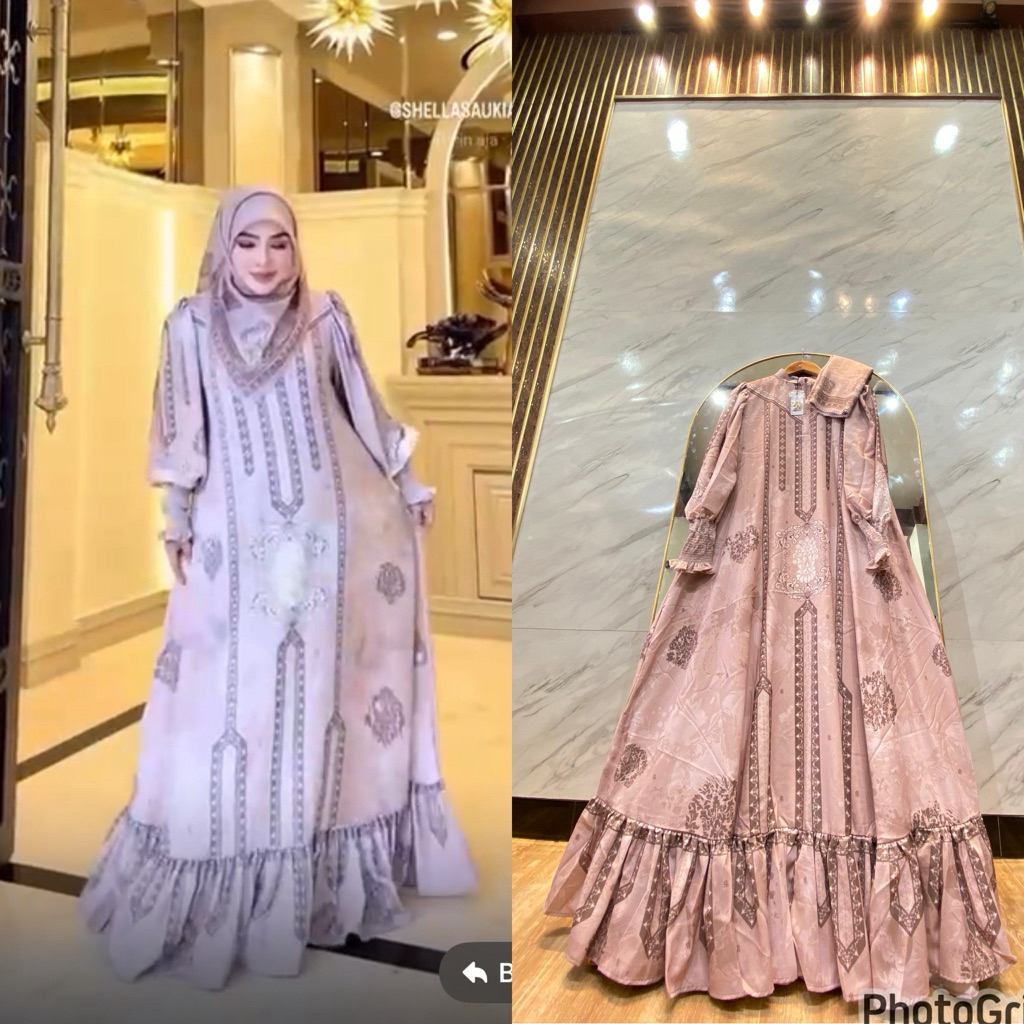 gamis set hijab mewah ori by shellasaukia
