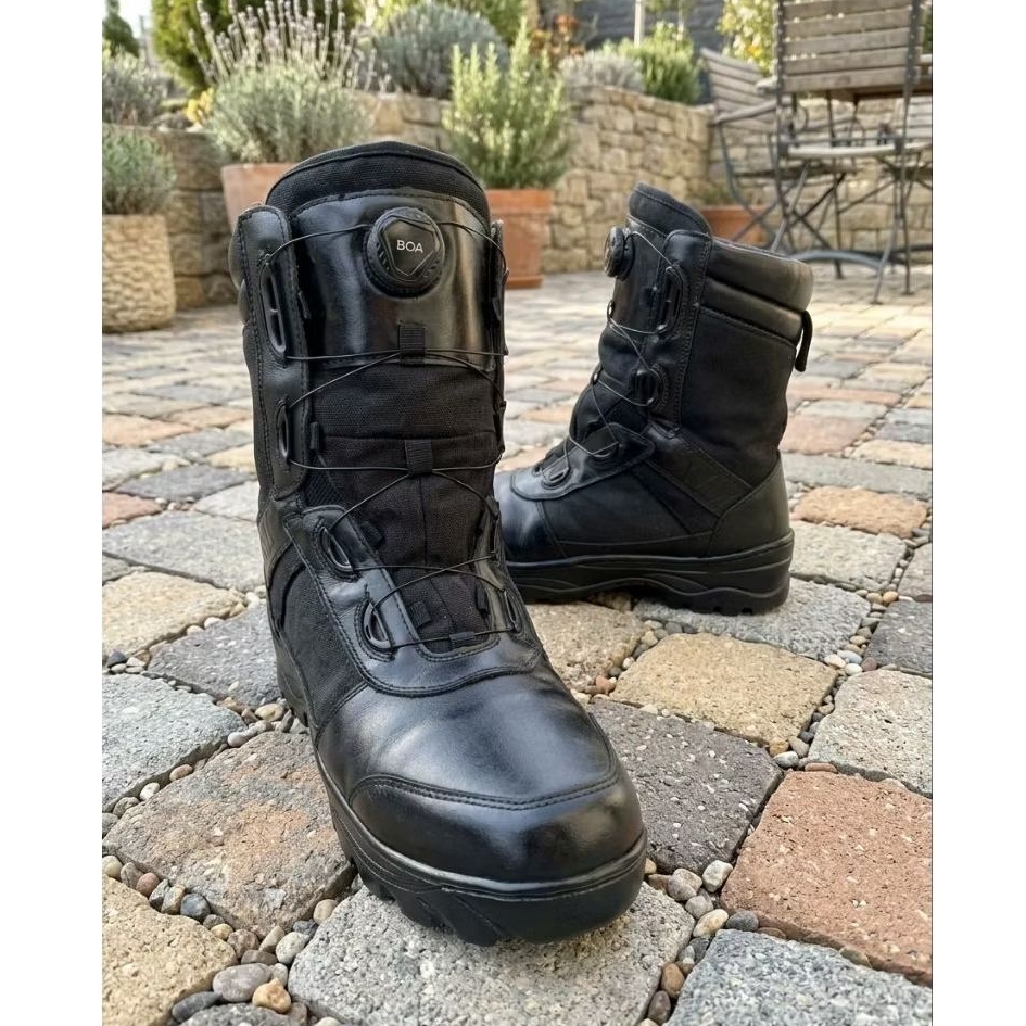 sepatu PDL tali putar & resleting second kulit asli