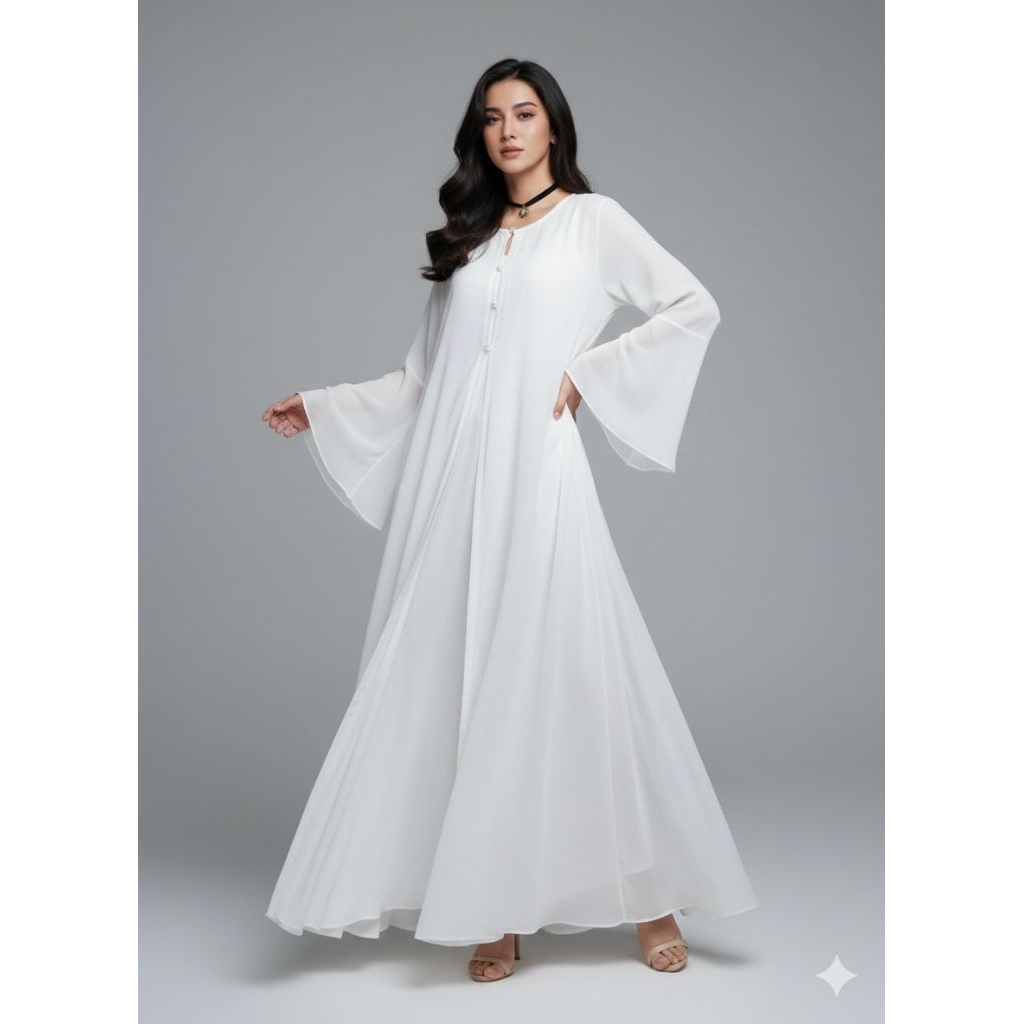 New Long Outer White Sifon Ceruty