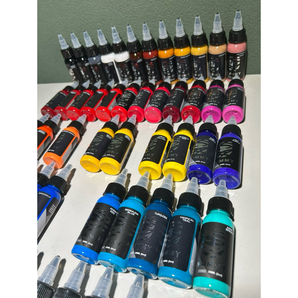 MUMMY PROFESSIONAL TATTOO INK 30ml/1oz | TINTA TATTOO MUMMY | TINTA TATTOO WARNA | TINTA TATTOO SET 