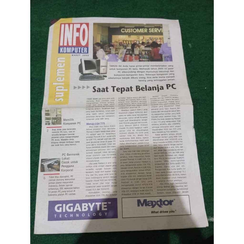 Bonus suplemen tabloid Info Komputer Maret 2005 Saat Tepat Belanja PC