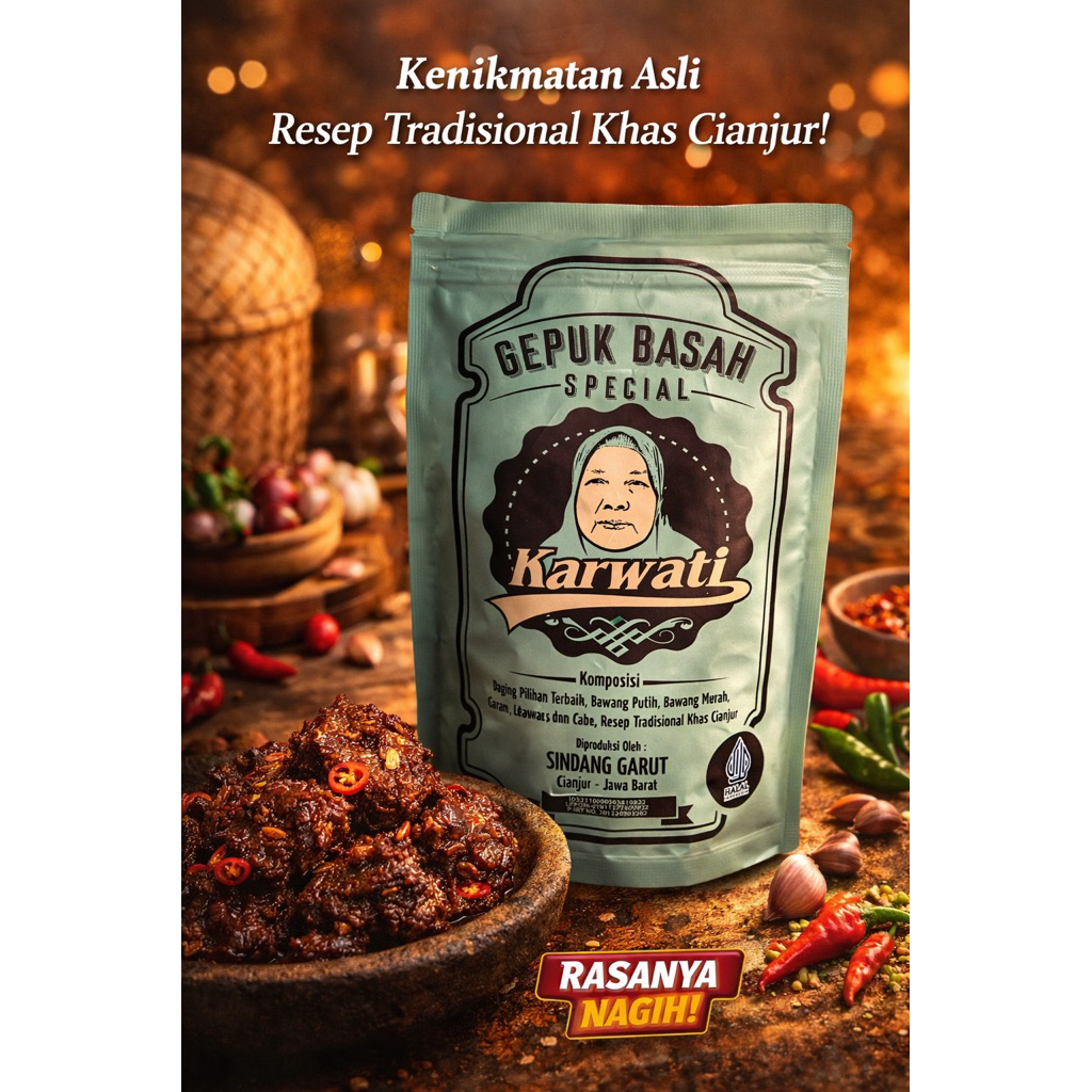 Gepuk Basah Karwati Asli Cianjur – Daging Empuk Bumbu Tradisional – 100% Halal