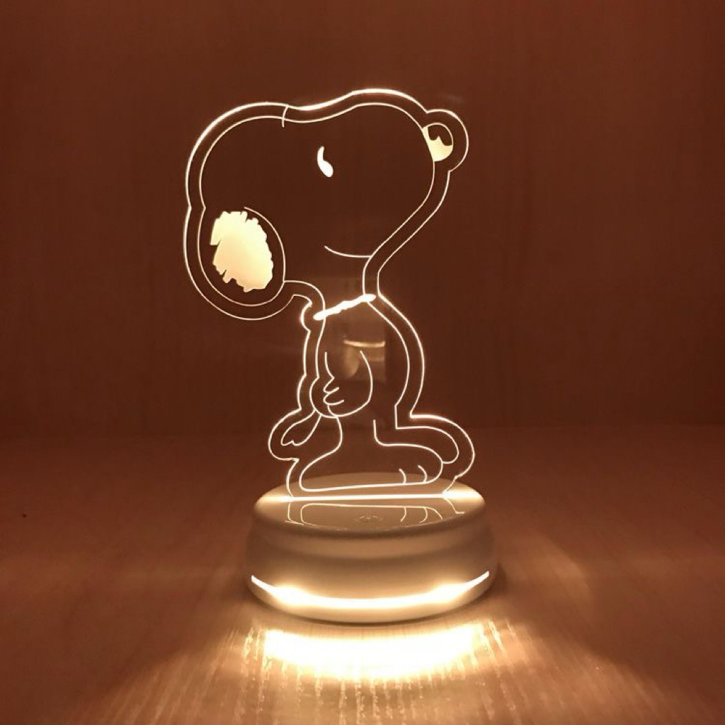 [PREORDER Snoopy] Lampu Tidur 3D Kreatif – Lampu Malam Karakter Unicorn & Snoopy