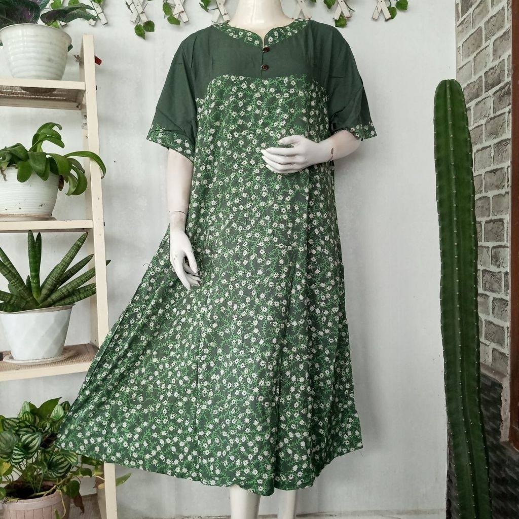 Qonita (Ld120,pb118) Daster Jumbo Qiunza Kancing UV