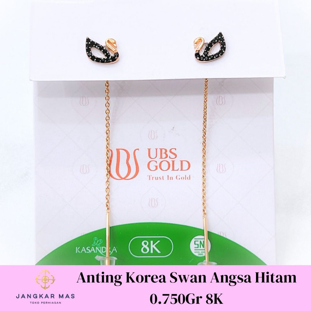 ANTING KOREA SWAN ANGSA HITAM BERAT 0.750GR 8K
