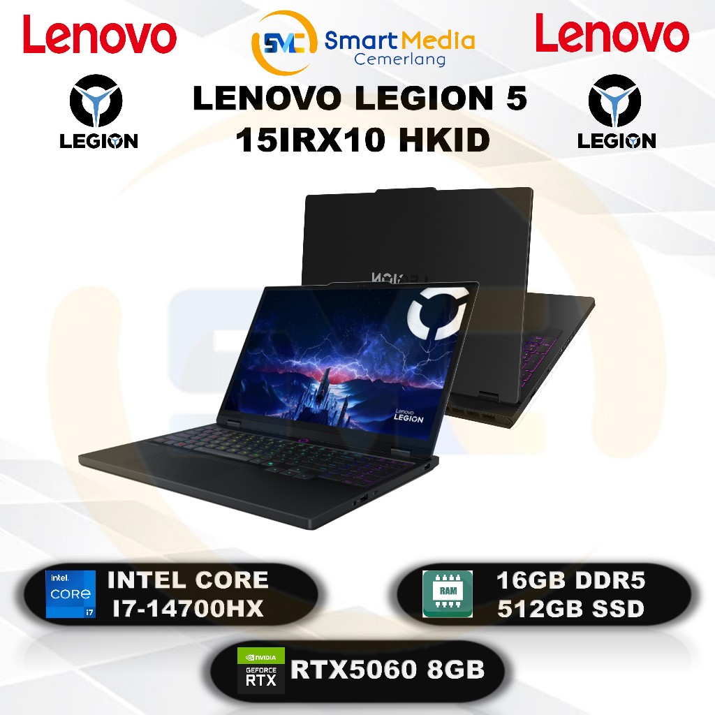 LENOVO Legion 5 15IRX10 - Intel i7-14700HX - 16GB - 512GB - RTX5060 8GB - W11 - Office