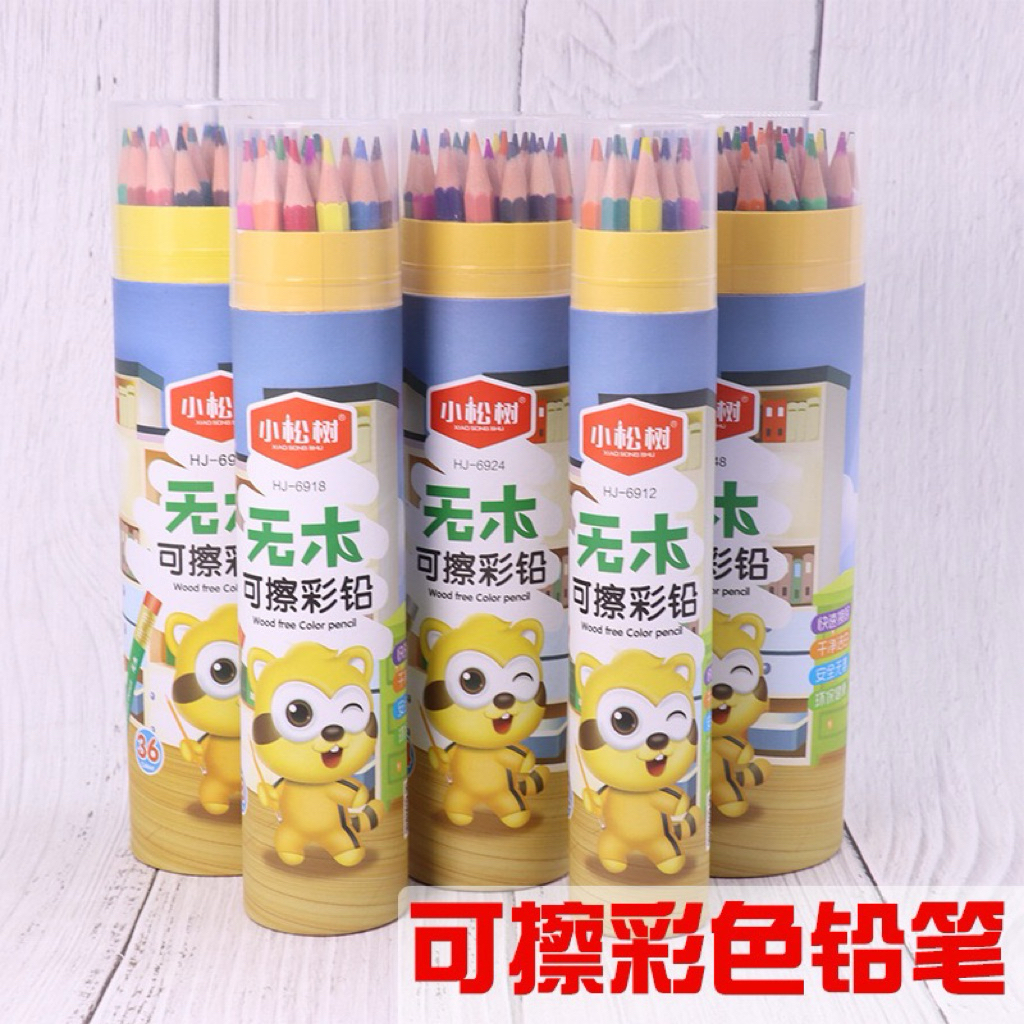 Pensil Warna Tabung Squeezy Fancy 1 Set Isi 36 Warna Lengkap Perlengkapan Mewarnai Anak