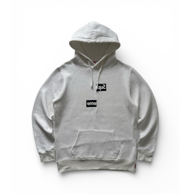 SUPREME x CDG Split Box Logo Hoodie - White