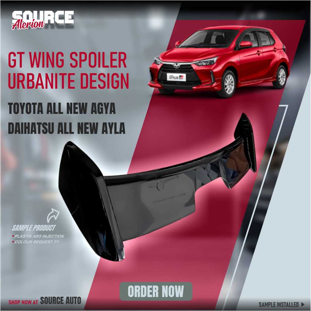 REAR WING SPOILER URBANITE - TOYOTA ALL NEW AGYA - DAIHATSU ALL NEW AYLA