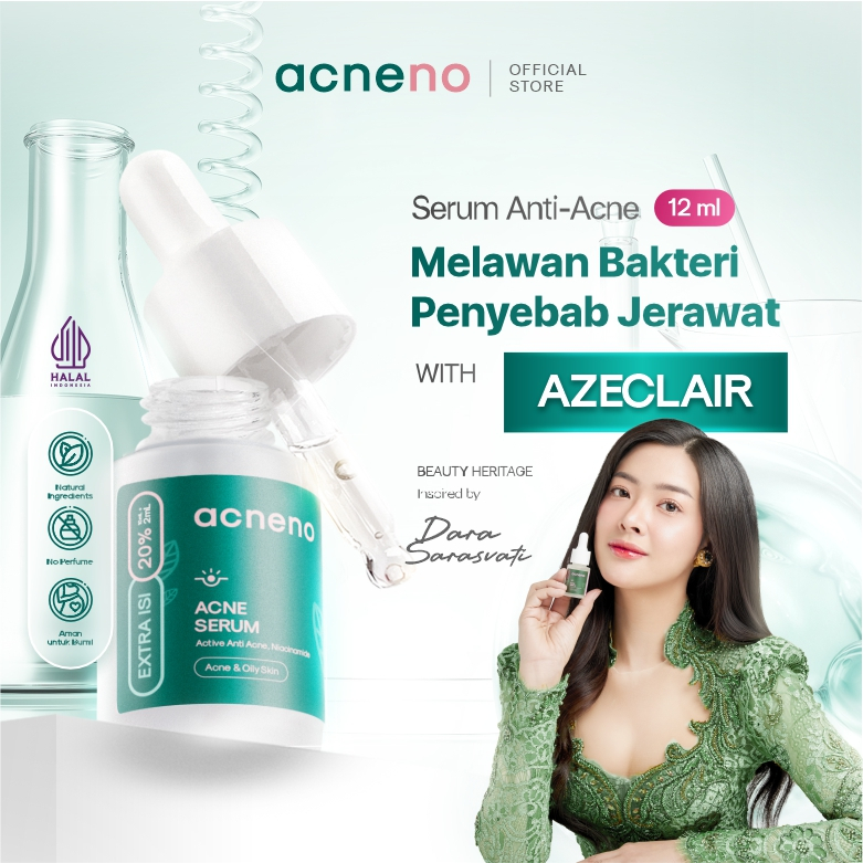 [SERUM ACNE TERLARIS] Acneno Serum isi 12ml - Lawan Bakteri Penyebab Jerawat | Kandungan Azeclair - BPOM & ORIGINAL