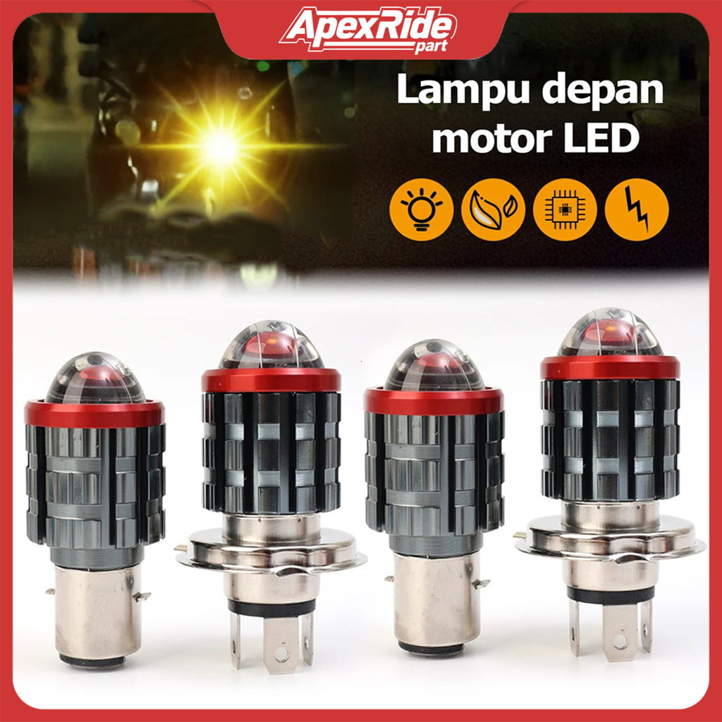 ApexRide Lampu Utama Motor H4 H6 Laser / Lampu LED Depan Motor H4 H6 Laser Hi-Lo Kuning Putih AC DC 