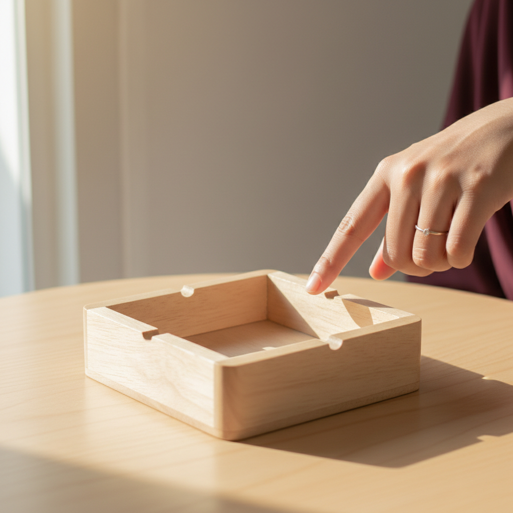 Asbak Kayu Minimalis Estetik - Wadah Abu Rokok Kotak Kayu Solid Aesthetic