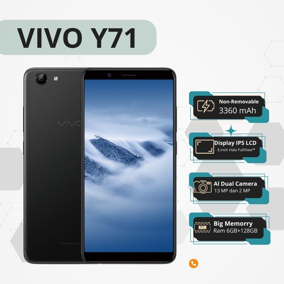 HANDPHONE VIVO Y71 RAM 6/128 GB [GARANSI 1 BULAN] / hp vivo