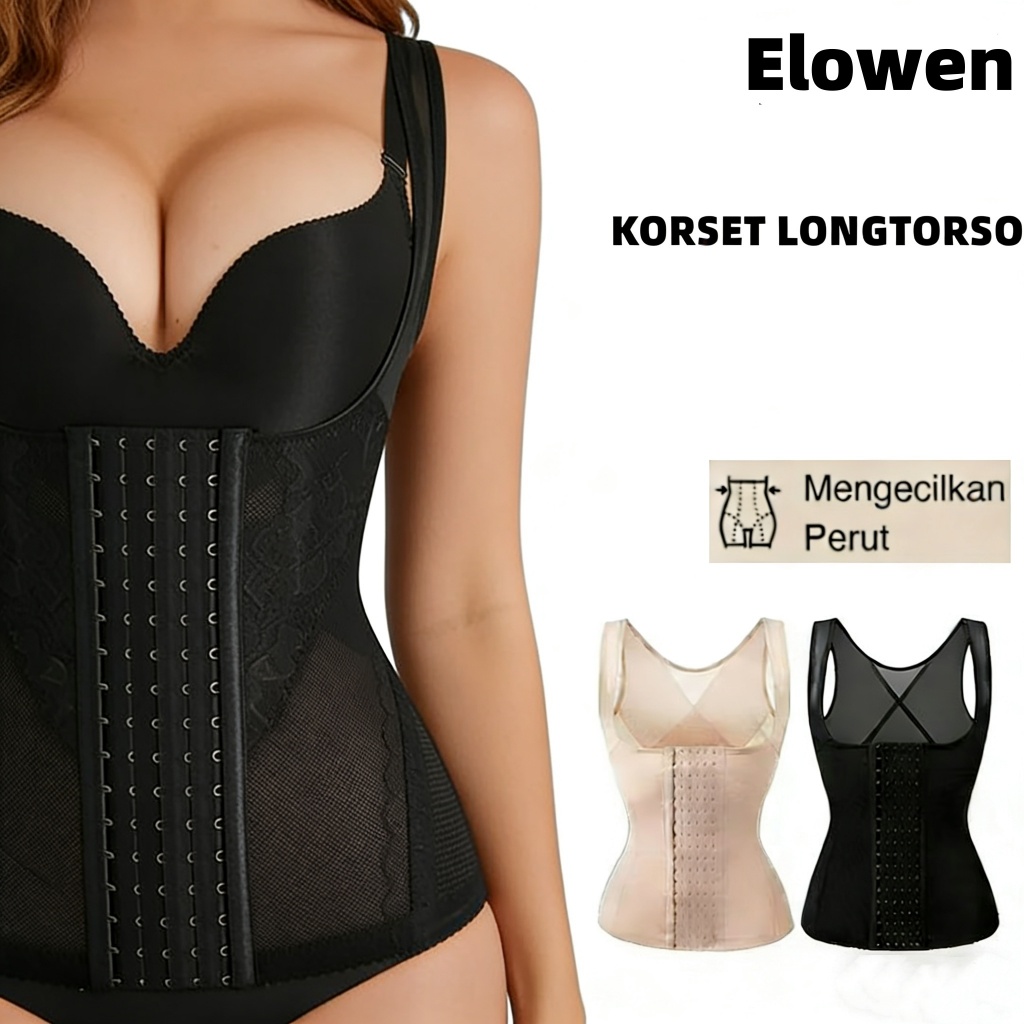 Elowen Korset Longtorso Seamless Tanktop Bra Dalaman Kebaya Korset Pelangsing Perut Korset Breast Li