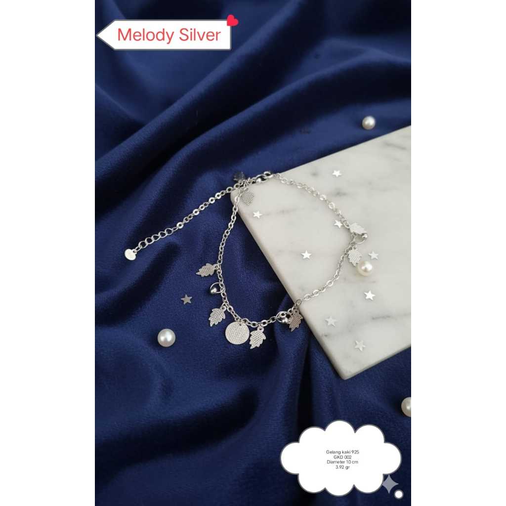 READYSTOCK Gelang Kaki Dewasa Perak 925 Perhiasan Gelang Kaki Dewasa Perak 925 Kode GK 002