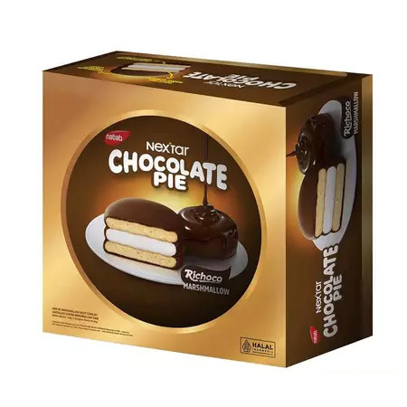 NEXTAR Chocolate Pie 168gr Rasanya Cokelat Kemasan Toples Tekstur Lembut Untuk Semua Usia