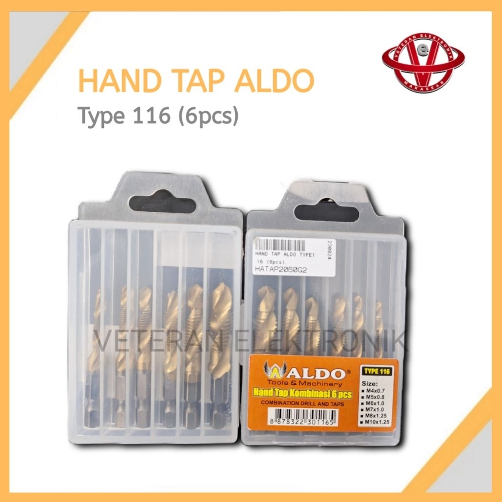 Hand Tap ALDO Type 116 (6pcs) – Mata Tap Kombinasi Drill & Tap Set