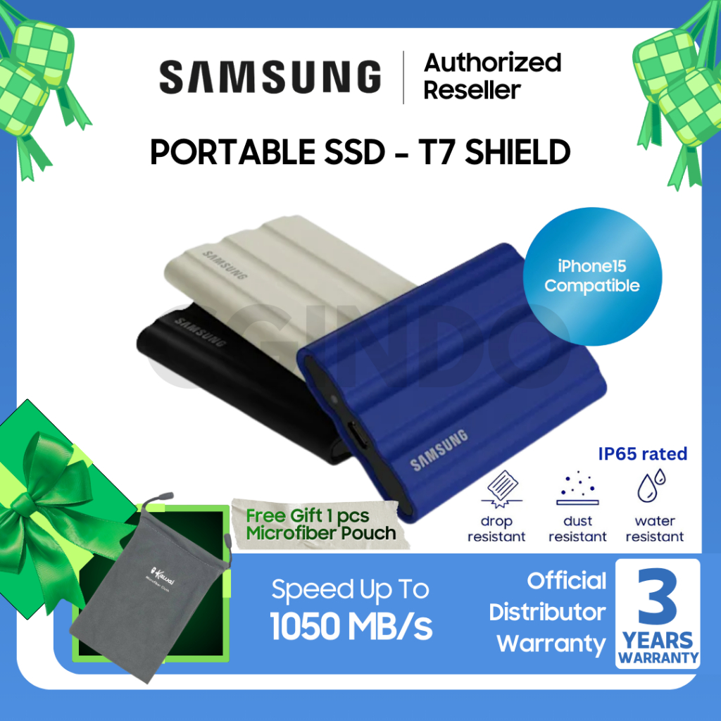 Samsung T7 Shield SSD Portable SSD 1TB SSD External SSD Eksternal SSD Samsung WD SSD SANDISK - Garan