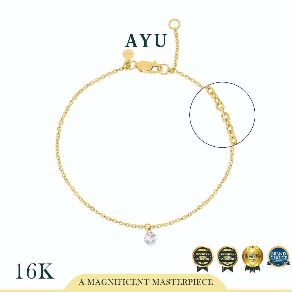 AYU Gelang Emas Korea - Candy Pop Chain Bracelet 16k Yellow Gold