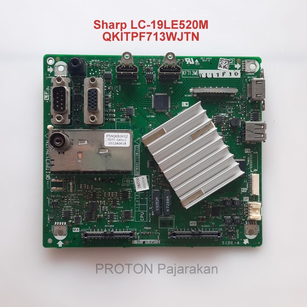 Mainboard LCD TV Sharp Aquos LC-19LE520M LC- 19LE520M LC 19LE520M Mesin Motherboard QKITPF713WJTN QP