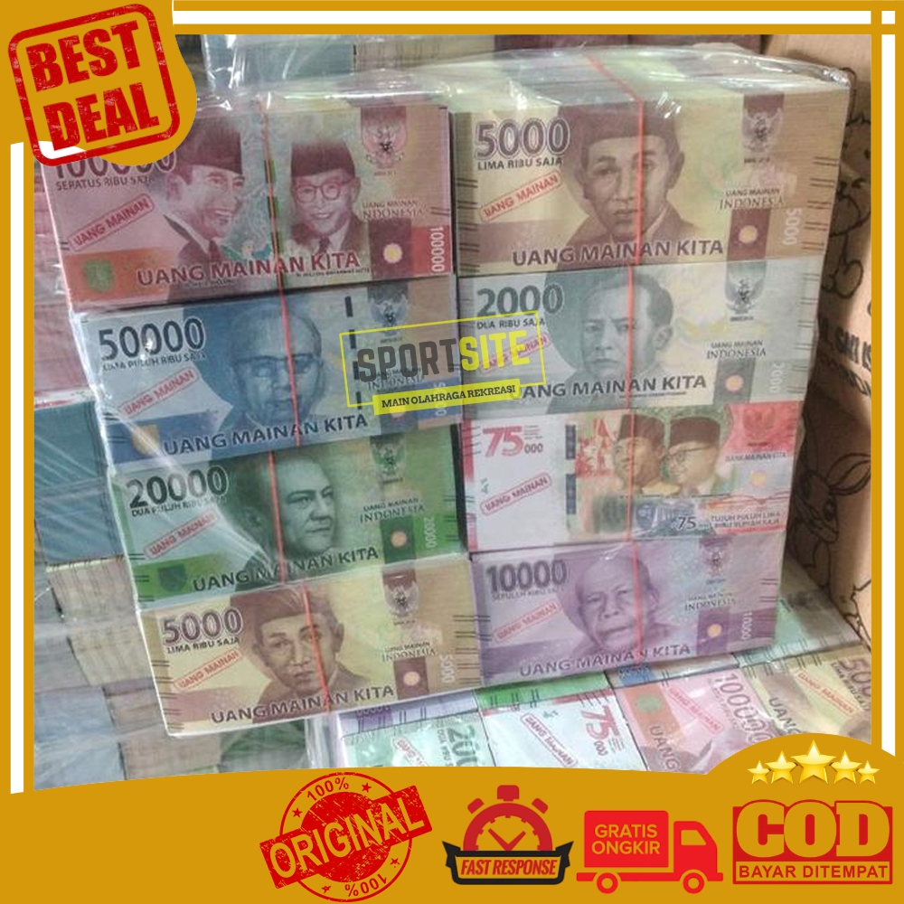 Uang Kertas Rupiah Cetakan Baru Per Pack Mainan Anak Role Play Children Toys Role-Playing Mirip Asli