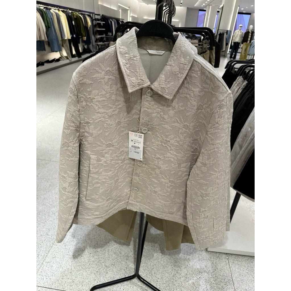 Jaket Bomber Tekstur Zara