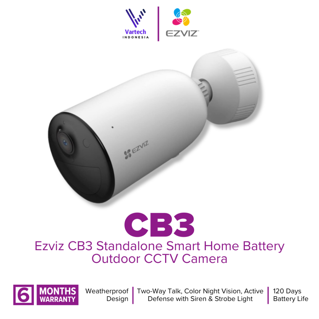Camera CCTV EZVIZ Original - EZVIZ CCTV CB3 3MP STANDALONE SMART HOME BATTERY CAMERA OUTDOOR