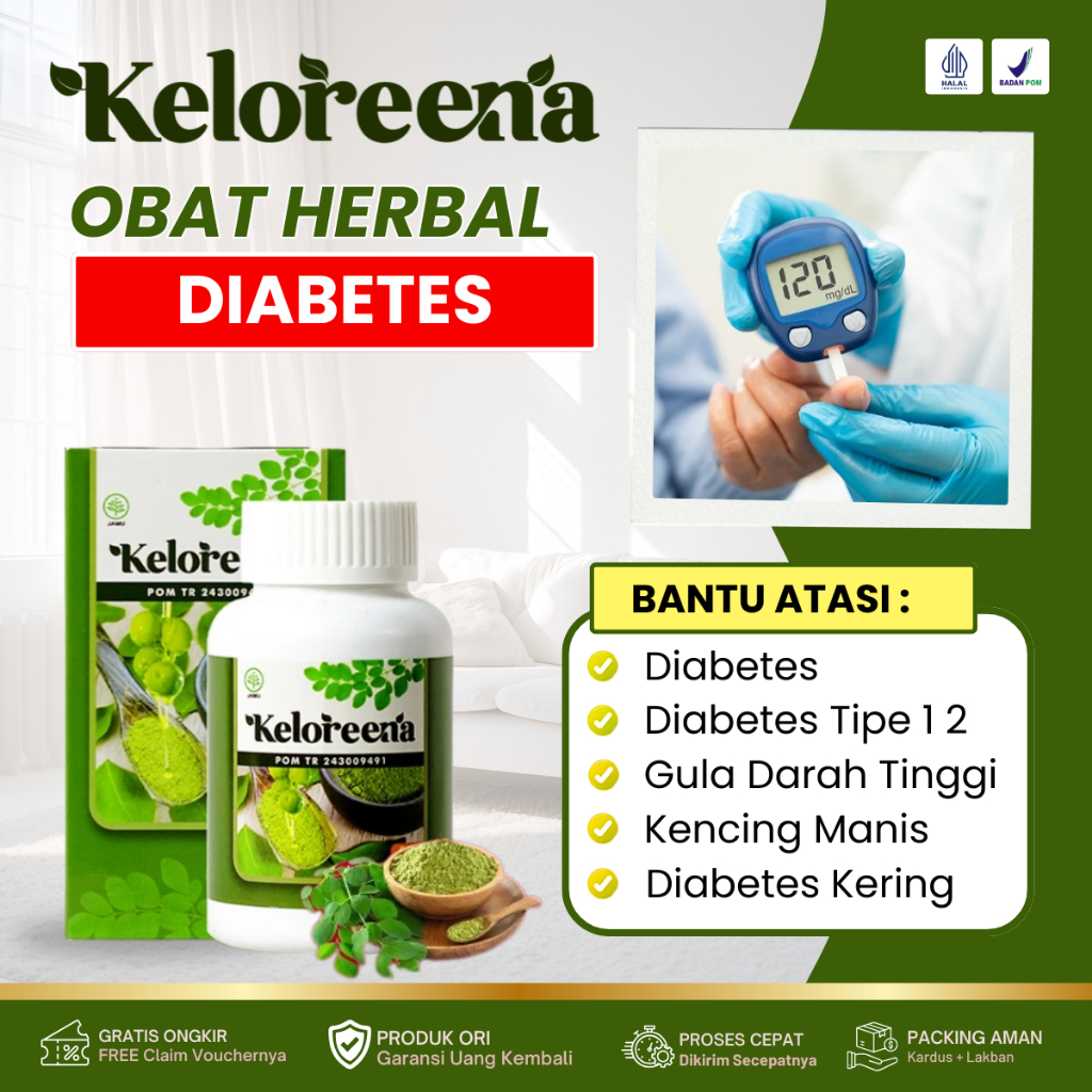 Keloreena Obat Diabetes Gula Darah Tinggi Diabetes Melitus Diabetes Tipe 1 2 Gula Basah Pengering Lu