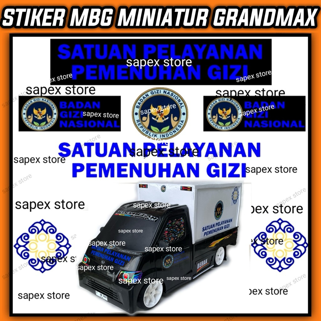 STIKER MBG MINIATUR PICKUP GRANDMAX