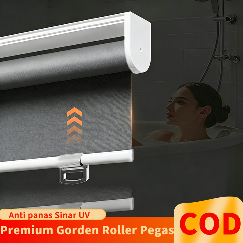 Tirai Gulung Pegas Otomatis Tarik Turun Berhenti Sesuai Keinginan Desain Minimalis Modern Bebas Tira